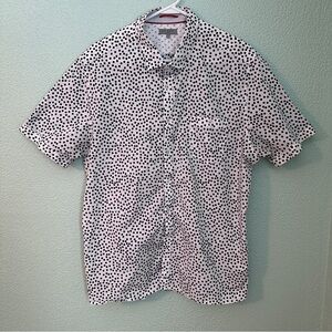 Ted Baker Black and White Polka Dot Men's Shirt Short Sleeve Button Down 3XL